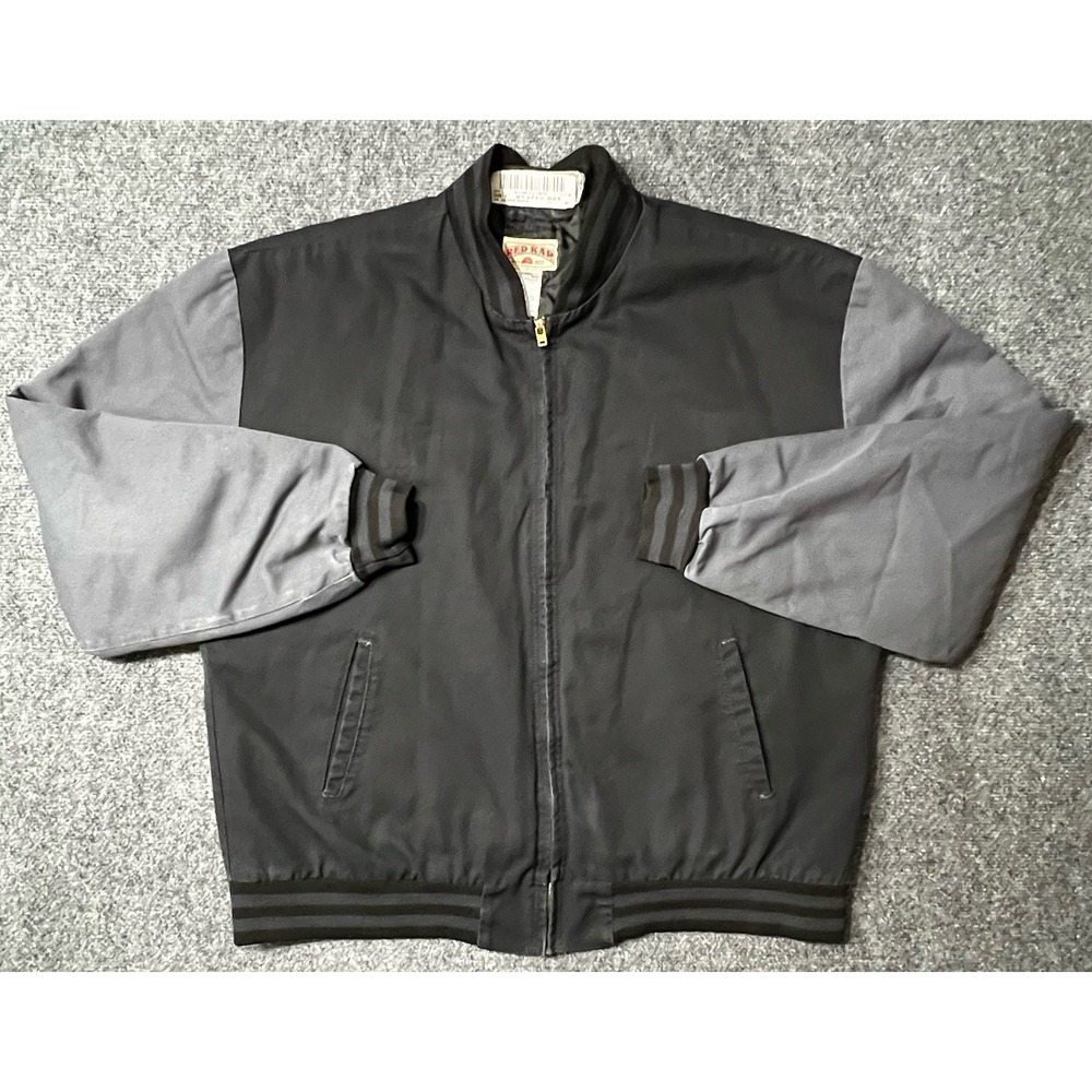 Red Kap Duo-Tone Black & Charcoal Team Varsity Bomber Shop Jacket XL